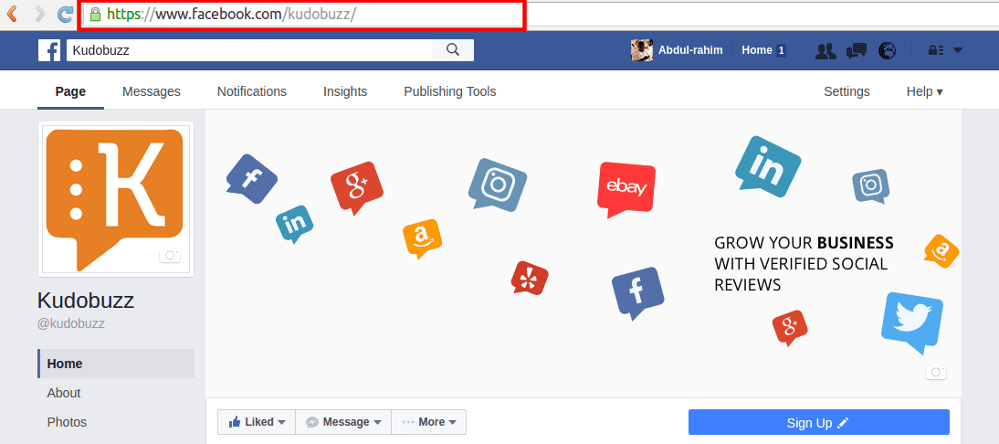 Facebook Custom URL