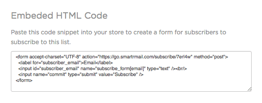 Embed HTML form