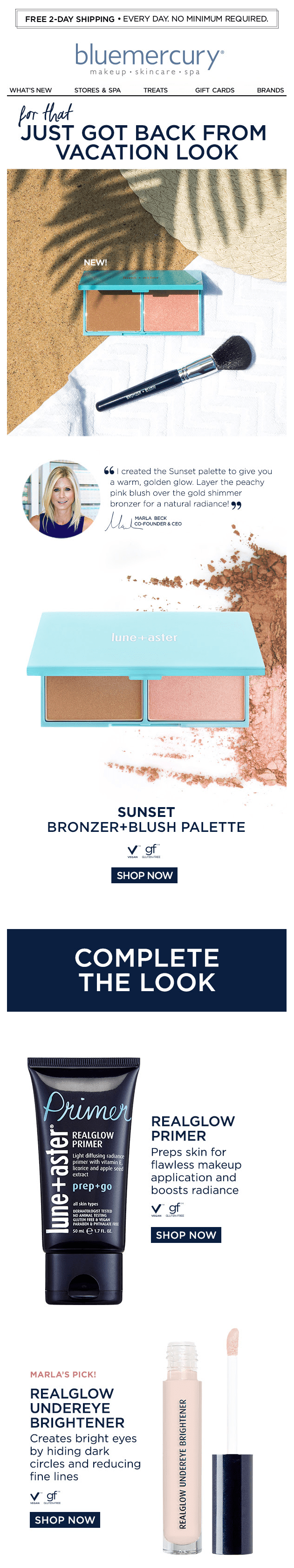 bluemercury cosmetics beauty make-up email newsletter