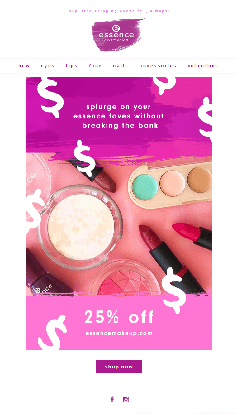 essence makeup beauty email newsletter sale