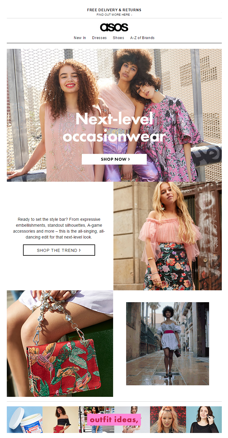 ASOS fashion newsletter women's clothing