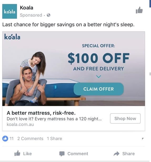 koala facebook ad