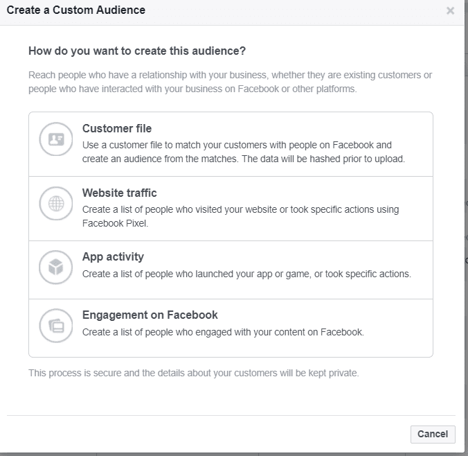 create custom audience customer file CSV