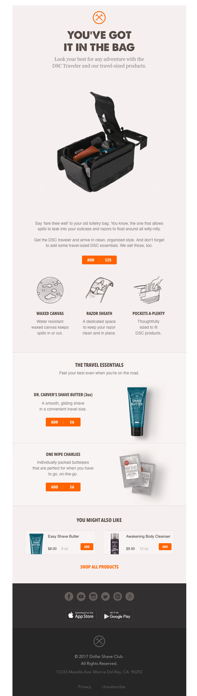 Dollar Shave Club Cross-Sell Email