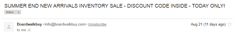 boardwalkbuy email newsletter all caps