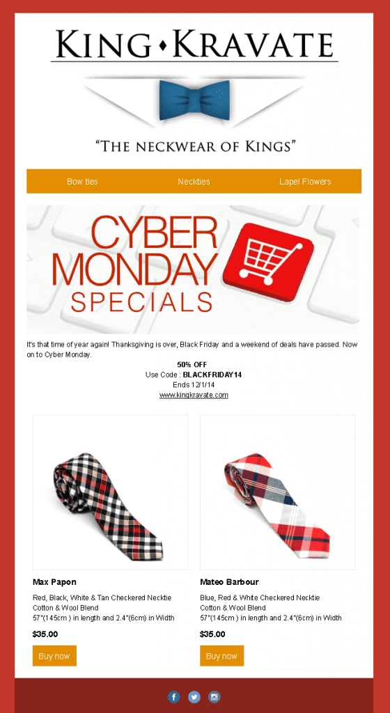 King Kravate mens ties neckwear fashion cyber monday 50% off code deal special product images