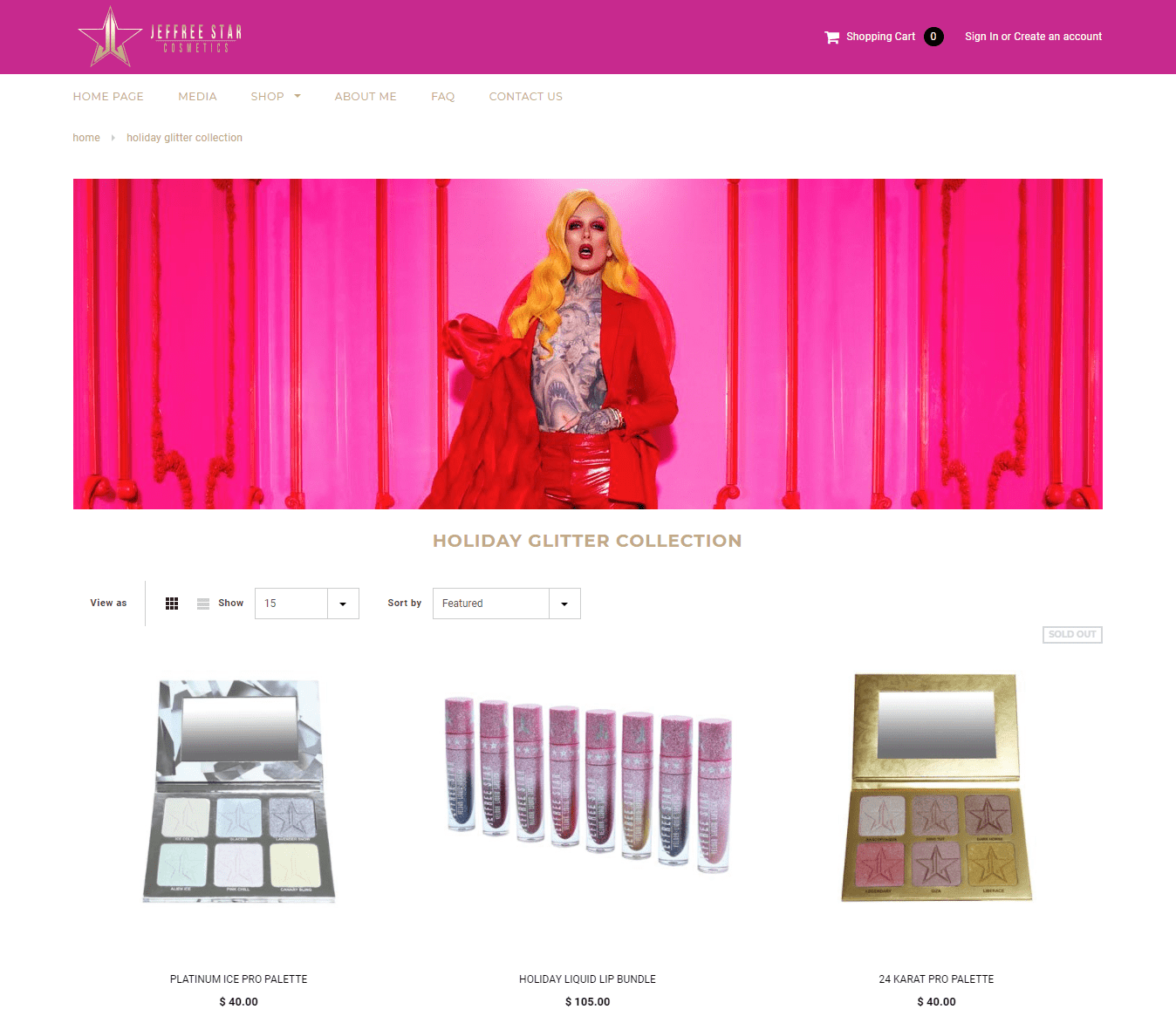 jeffree star youtuber singer make-up artist cosmetics ecommerce store shopify plus product range