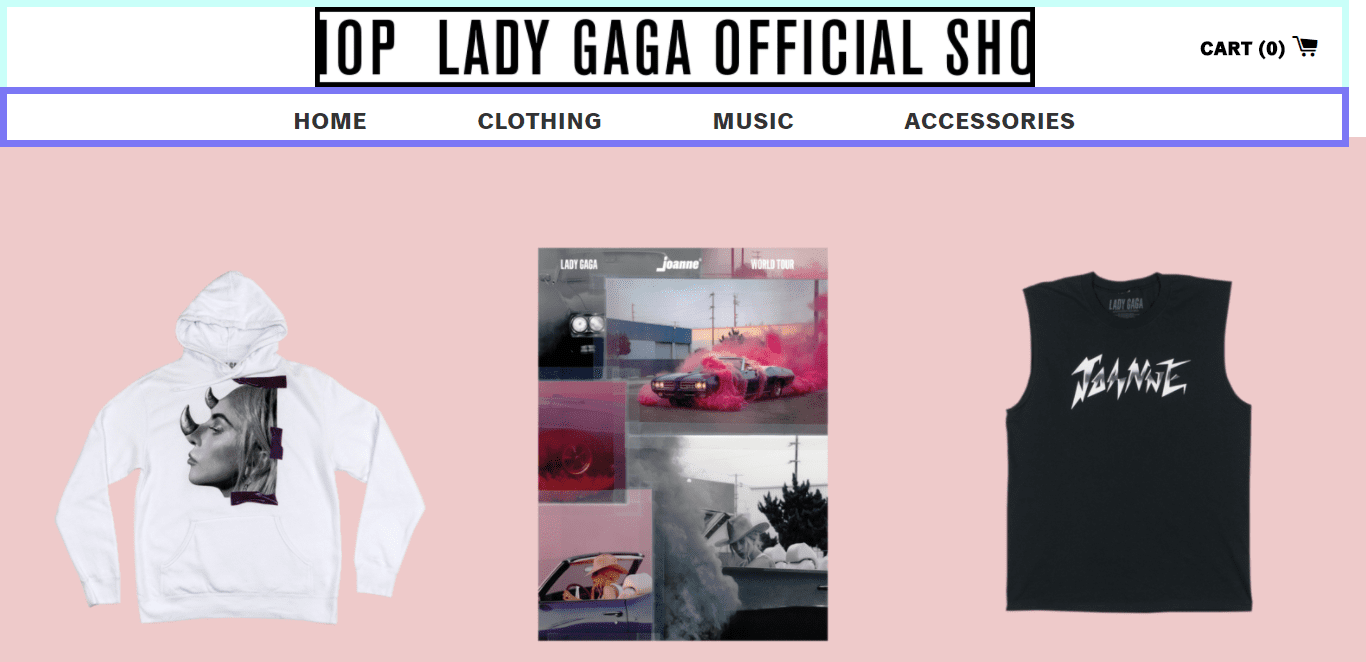 lady gaga official shop ecommerce merch store clothing music accessories joanne album ecommerce store shopify plus