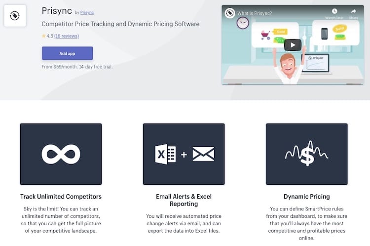 Prisync Shopify App