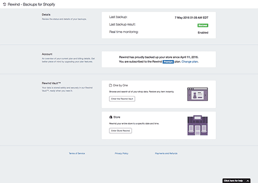 Backups for Shopify - FAQ - Rewind