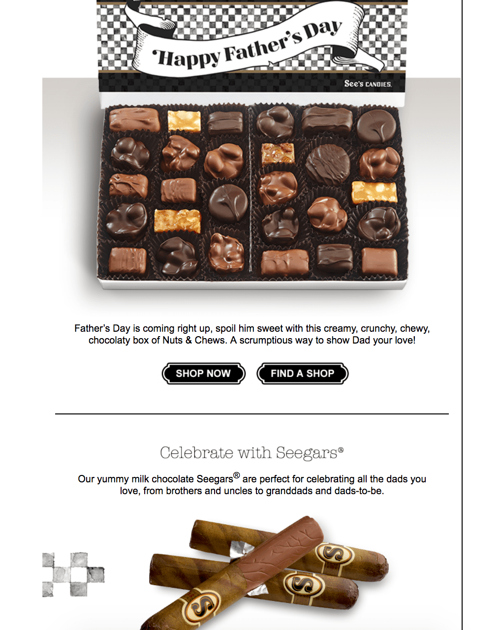 chocolate father's day email