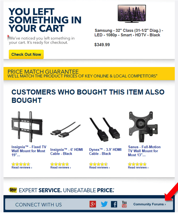 abandoned cart email with good details