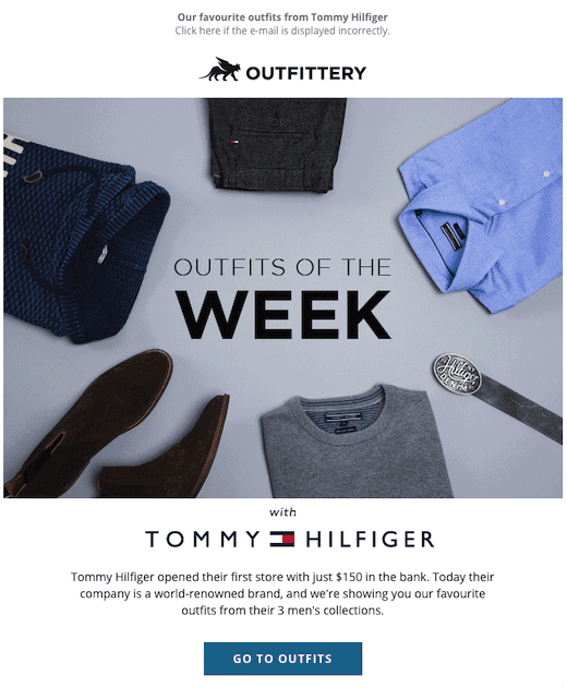 Tommy Hilfiger email with images that converts well