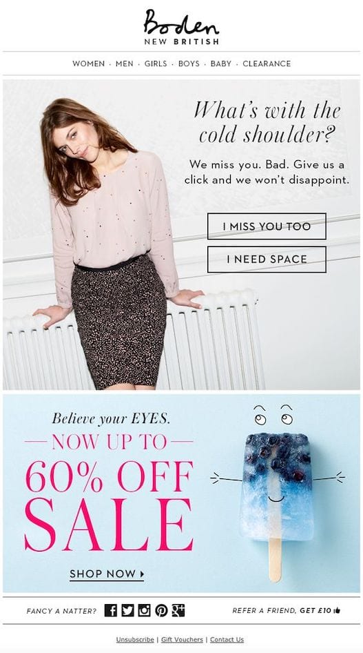 boden winback email example