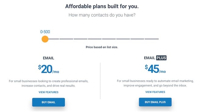 email marketing software pricing