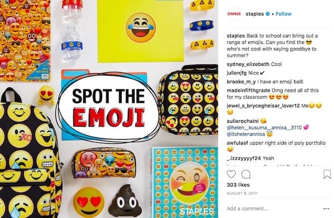 staples spot the emoji back to school campaign