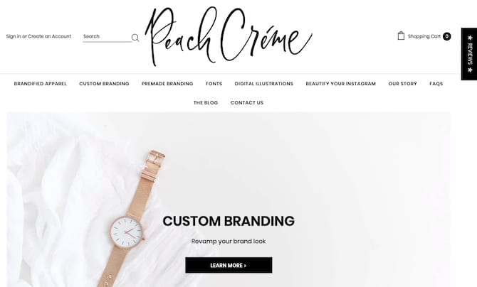 peachcreme - store selling digital goods on shopify