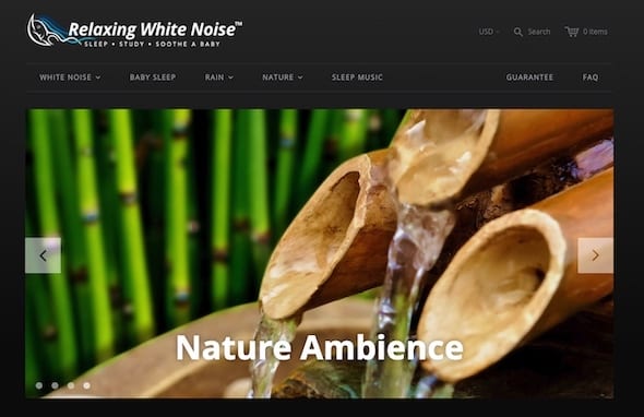 relaxing white noise - digital products store on shopify