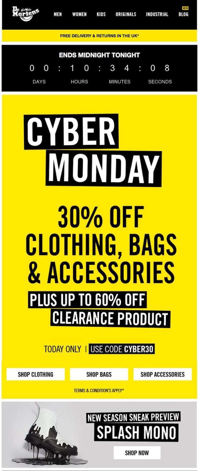 Cyber monday deals store dr martens