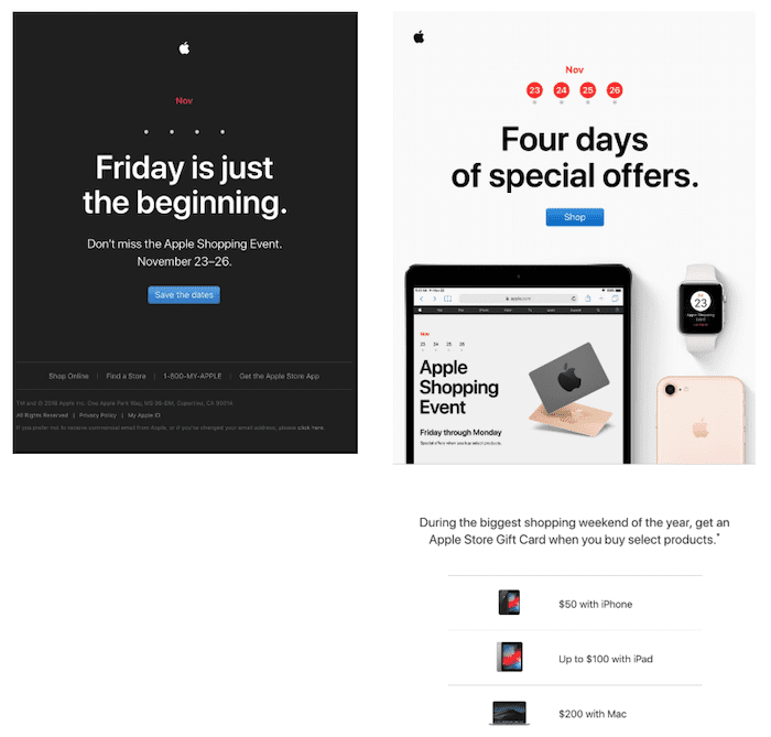 apple black friday email campaign