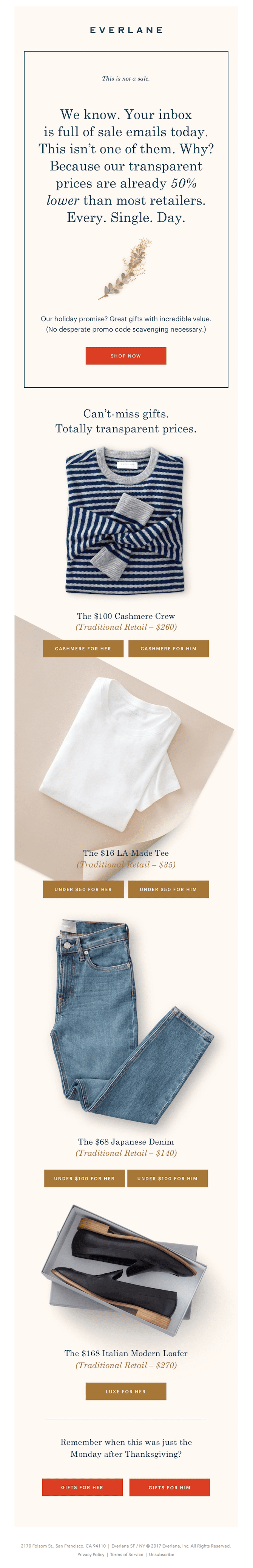 everlane anti-cyber monday email