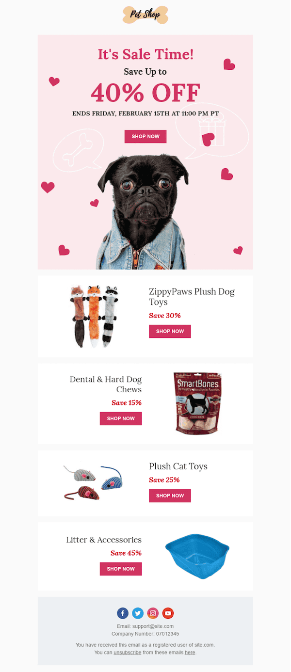 valentine's day email for pets