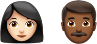 woman and man emojis 