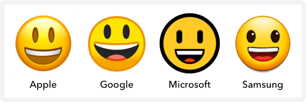 smiley face across different mobile devices