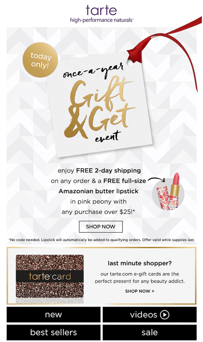 free shipping email example