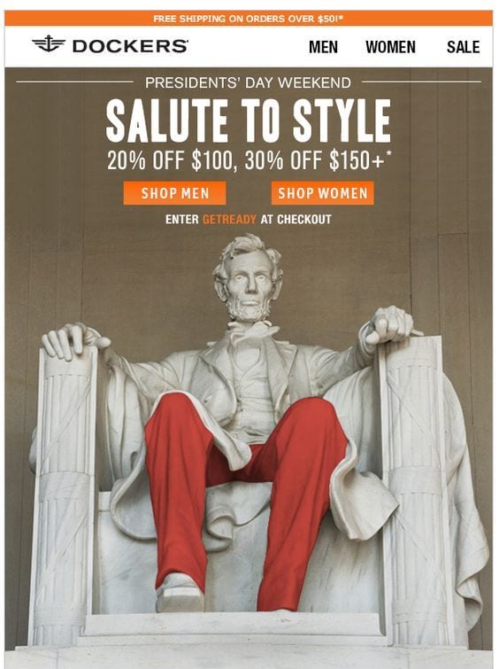 Presidents' Day Email Strategy, Design & Subject Line Inspiration