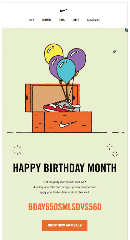 birthday card from nike