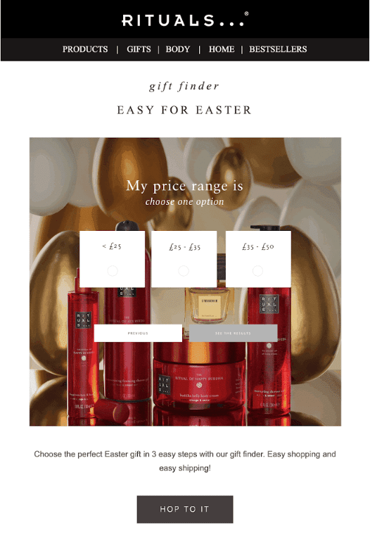 easter deal email campaign