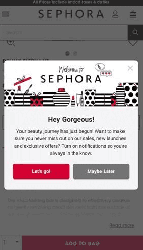 sephora marketing message