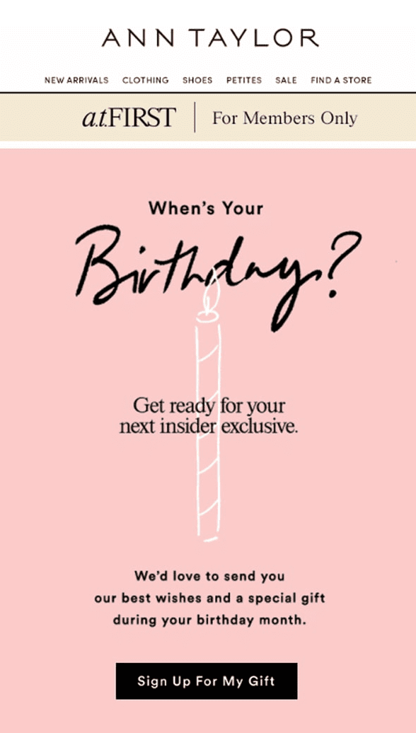 when is your birthday request email