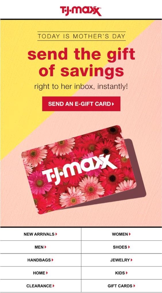 egiftcard email example