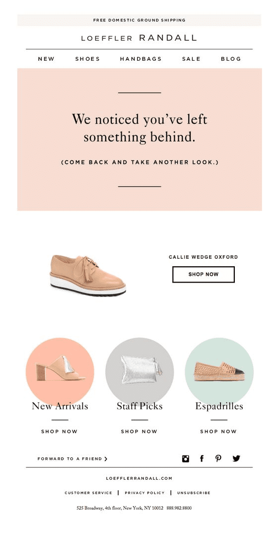 loeffler randall example email campaign