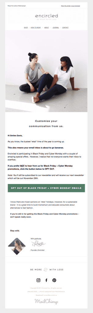 Encircles Black Friday email - SmartrMail email examples