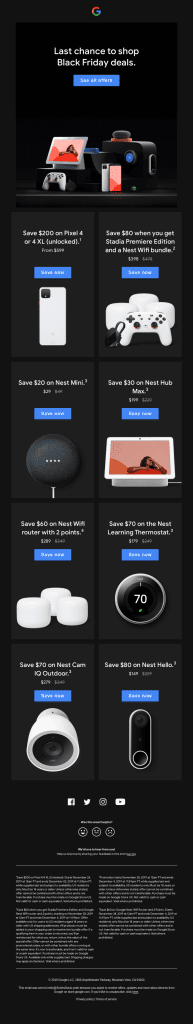 Google Black Friday Email - SmartrMail email examples